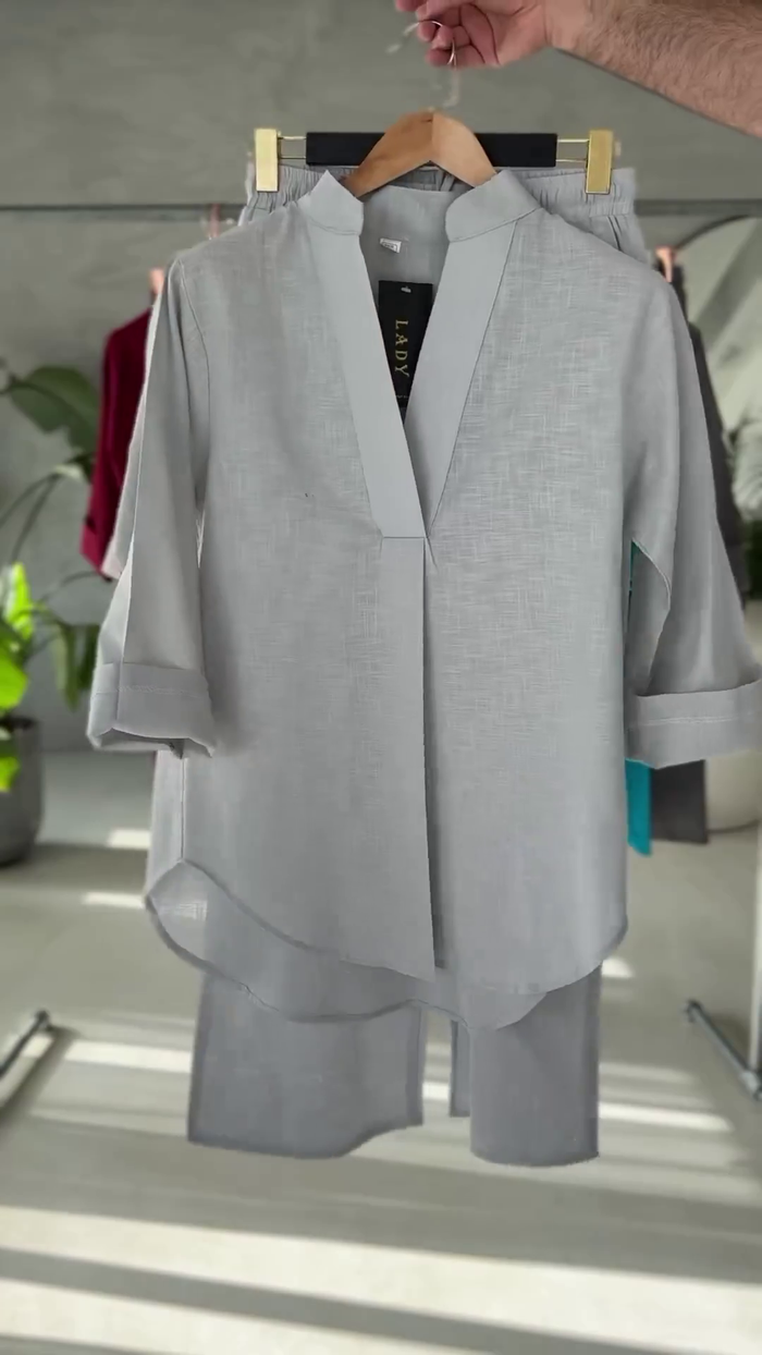 Women's V-Neck Shirt & Trouser Set