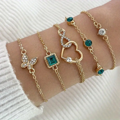 pcs Love Heart Infinity Symbol Butterfly Thin Chain Bracelet