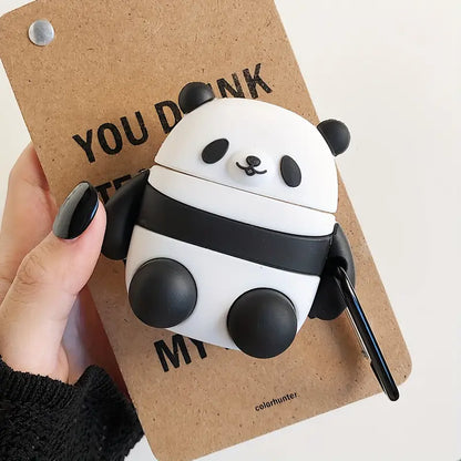 Panda-Shaped Silicone Earphone Protective Case
