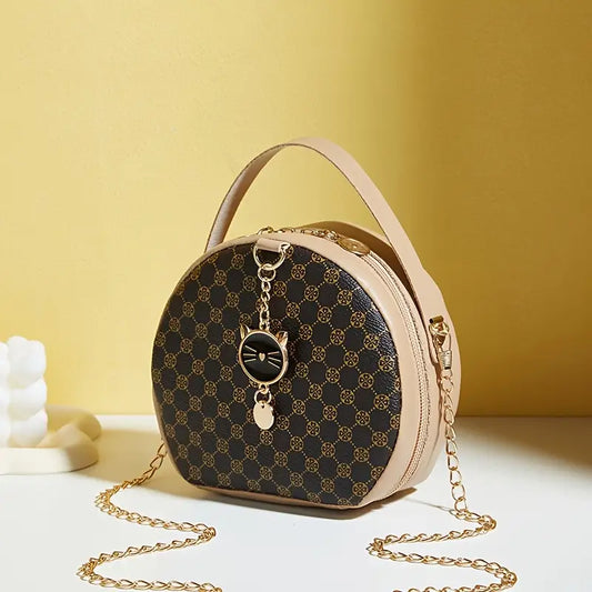 Women'S Stylish Black Round Shoulder Bag