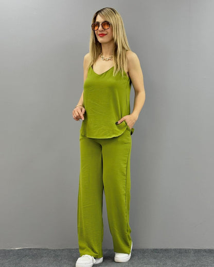 Women's Sleevless Shirt & Trouser Set