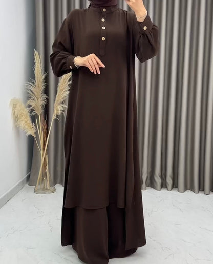 Women's Long Shirt & Loose Trouser Set