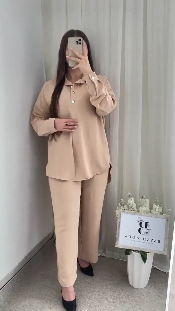 Linen Shirt & Trouser Set for Women