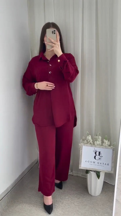 Linen Shirt & Trouser Set for Women