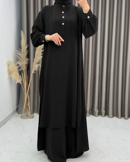 Women's Long Shirt & Loose Trouser Set